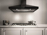Elica - VARNA BLACK - Techne - 36" W x 19 11/16" D x 10 1/4" H, Black Stainless & Black Glass - Wall Mount Hoods - EVR636BL