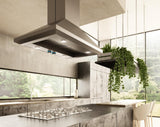 Elica - LEONE ISLAND - Elica Pro - 36" W x 27" D x 12 3/4" H, Stainless - Island Hoods - ELI136S2