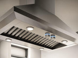 Elica - LEONE ISLAND - Elica Pro - 36" W x 27" D x 12 3/4" H, Stainless - Island Hoods - ELI136S2