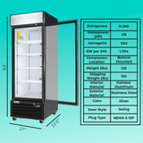 Frigos FG-MR-1D-G 27" Glass Door Merchandiser, Black, LED, Aluminum Interior