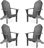 Tangkula Adirondack Chair,  for Patio Deck Lawn Backyard, Garden Adirondack Furniture - 4*OP70302GR