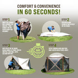 Clam Quick-Set Pavilion 12.5 x 12.5 Foot Portable Outdoor Canopy Shelter, Green - 320777