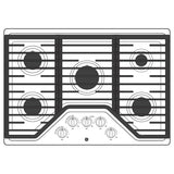 GE APPLIANCES JGP5030DLBB GE(R) 30" Built-In Gas Cooktop with 5 Burners and Dishwasher Safe Grates - JGP5030DLBB-KT