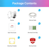 Zosi 4PCS 4K Add-on PoE Security Cameras, Person & Vehicle Detection, C225 - 4PCS 4K