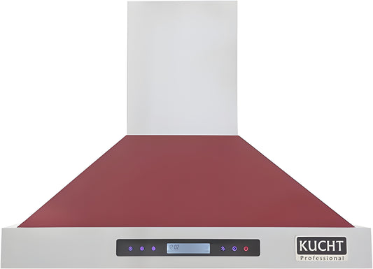 Kucht Professional 36" Wall Mount Range Hood 900 CFM in Red - KRH3615-R
