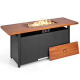 Costway Fire Pit Table with Lid 57" 50,000 BTU Propane Gas New - NP10210US-BK