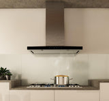 Elica - LUGANO - Techne - 30" W x 19 11/16" D x 5" H, Stainless & Black Glass - Wall Mount Hoods - ELG630S3