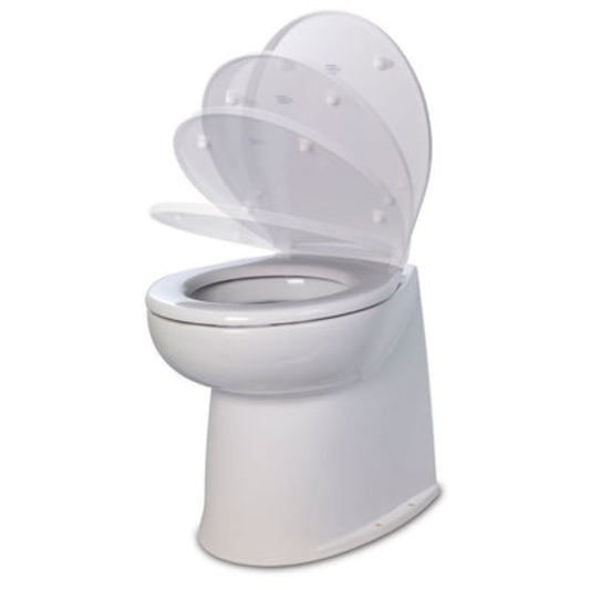 Jabsco 17" Deluxe Flush Fresh Water Electric Toilet w/Soft Close Lid - 24V  - 58040-3024