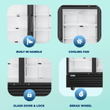 Frigos 80" Merchandising Refrigerator, 3 Glass Doors, LED Lighting - FG-MR-3D-G