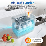 Airmsen Portable Countertop Dishwasher with Built-in Water Tank, 5 Place Settings - E4052904165