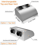 Awoco 42” Outdoor BBQ Vent Hood, 2000 CFM, Dual Blowers, LED Lights - AWC-RH-WM-BBQ42