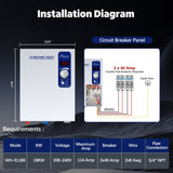 Awoco Electric Tankless Water Heater, 208-240V, Instant Heat – WH-EL18K