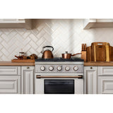 Kucht Signature 36 In. 5.2 cu ft. Natural Gas Range with White Door and Gold Accents - KNG361-W-GOLD