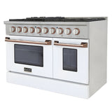 Kucht 30" Pro-Style Natural Gas Dual Fuel Range in White with Rose Gold Accents, -  KDF302-W-ROSE
