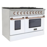 Kucht 30" Pro-Style Natural Gas Dual Fuel Range in White with Rose Gold Accents, -  KDF302-W-ROSE