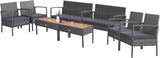 Tangkula Outdoor Wicker Sofa Set W/Seat Cushions, Heavy-Duty Steel Frame, Garden - HW68940