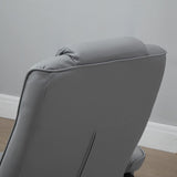 HomCom Massaging Faux Leather Recliner Chair and Ottoman Set, Swivel Vibration - B0C73RSQRK