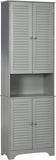 HomCom Tall Narrow Bathroom Storage Cabinet with Doors and Shelf Adjustability - B08BCH9T6H-1