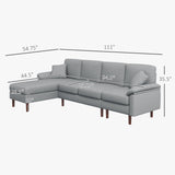 HomCom Reversible L-Shaped Sleeper Sofa w/ Pillows – B0CVX1N2B8