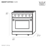 Kucht 30" Pro-Style Natural Gas Dual Fuel Range with 4 Burners in Olive Green - KDF302-OG