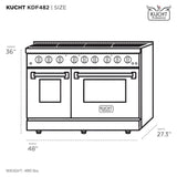 Kucht 48" Pro-Style Natural Gas Dual Fuel Range with 4 Burners in Black - KDF482-K