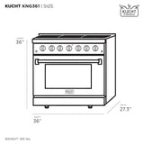 Kucht Professional 36" 5.2 cu ft. Natural Gas Range in Olive Green with Silver Accents - KNG361-OG