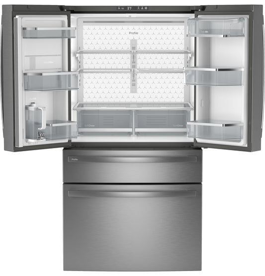 GE PJE23BYWFS Profile 23.2 Cu. Ft. Smart Counter-Depth 4-Door French-Door Refrigerator, Dual-Dispense AutoFill – PJE23BYWFS-KT