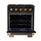Kucht Gemstone Professional 30" 4.2 cu. ft. Natural Gas Range in Titanium Stainless Steel with Gold Accents - KEG303