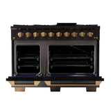 Kucht Gemstone Professional 48" 6.7 cu. ft. Natural Gas Range in Titanium Stainless Steel with Gold Accents - KEG483