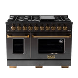 Kucht Professional 48" 6.7 cu. ft. Natural Gas Range in Black with True Simmer Burners - KFX4800X-BK