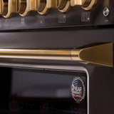 Kucht Gemstone Professional 36" 5.2 cu. ft. Dual Fuel Range in Titanium Stainless Steel with Gold Accents - KED364