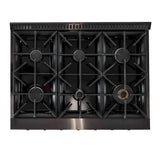 Kucht Gemstone Professional 36" 5.2 cu. ft. Dual Fuel Range in Titanium Stainless Steel with Gold Accents - KED364