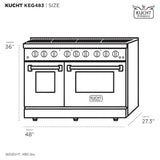 Kucht Gemstone Professional 48" 6.7 cu. ft. Natural Gas Range in Titanium Stainless Steel with Gold Accents - KEG483