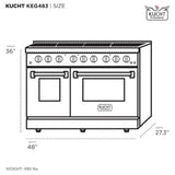 Kucht Professional 36" 5.2 cu. ft. Propane Gas Range in Black with True Simmer Burners - KFX3600X/LP-BK