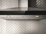 Elica - VARNA - Techne - 36" W x 19 11/16" D x 10 1/4" H, Stainless & Black Glass Wall Mount Hoods - EVR636S2