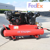 Stark USA 10 Gallons 6.5 HP Portable Gas-Powered Twin Stack Air Compressor Tank - 65152