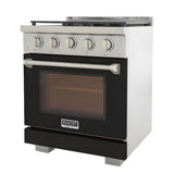 Kucht Professional 30" 4.2 cu. ft. Propane Gas Range in Black with True Simmer Burners - KFX3000X/LP-BK