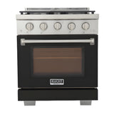 Kucht Professional 30" 4.2 cu. ft. Propane Gas Range in Black with Silver Accents - KFX300/LP-BK