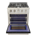Kucht Professional 30" 4.2 cu. ft. Natural Gas Range in Black with Silver Accents - KFX300-BK