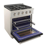 Kucht Professional 30" 4.2 cu. ft. Propane Gas Range in Black with True Simmer Burners - KFX3000X/LP-BK