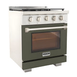 Kucht Professional 30" 4.2 cu. ft. Natural Gas Range in Olive Green with True Simmer Burners - KFX3000X-G