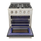 Kucht Professional 30" 4.2 cu. ft. Propane Gas Range in Cement Gray with Silver Accents - KFX300/LP-GY