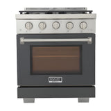 Kucht Professional 30" 4.2 cu. ft. Propane Gas Range in Cement Gray with Silver Accents - KFX300/LP-GY