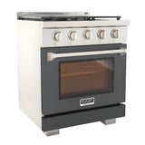 Kucht Professional 30" 4.2 cu. ft. Natural Gas Range in Cement Gray with Silver Accents - KFX300-GY
