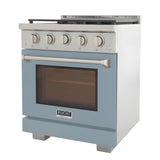 Kucht Professional 30" 4.2 cu. ft. Natural Gas Range in Light Blue with Silver Accents - KFX300-LB