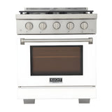 Kucht Professional 30" 4.2 cu. ft. Natural Gas Range in White with Silver Accents - KFX300-W