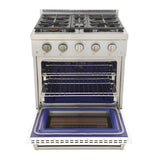Kucht Professional 30" 4.2 cu. ft. Natural Gas Range in White with Silver Accents - KFX300-W