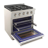 Kucht Professional 30" 4.2 cu. ft. Natural Gas Range in White with Silver Accents - KFX300-W