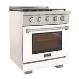 Kucht Professional 30" 4.2 cu. ft. Propane Gas Range in White with True Simmer Burners - KFX3000X/LP-W