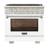 Kucht Professional 36" 5.2 cu. ft. Natural Gas Range in White with True Simmer Burners - KFX3600X-W